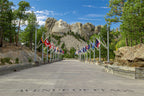 Mount Rushmore with Avenue of Flags in the foreground
